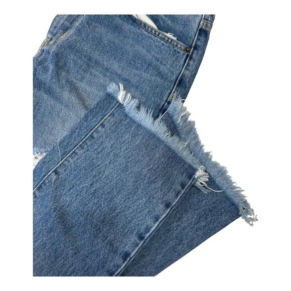 CARMAR Women SZ 26 Distressed Denim Jean High Rise-Straight leg-Raw Hem- Blue - Picture 9 of 10